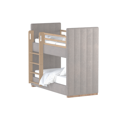 Paolo Bunk Bed with Soft Upholstery and Beechwood Accents