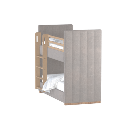 Paolo Bunk Bed with Soft Upholstery and Beechwood Accents