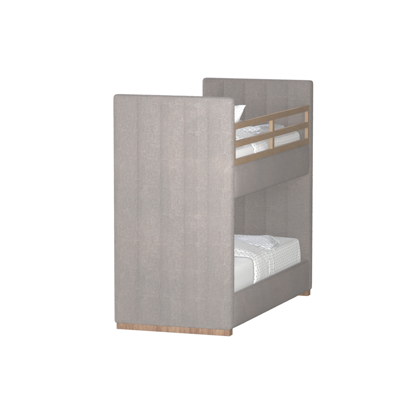 Paolo Bunk Bed with Soft Upholstery and Beechwood Accents