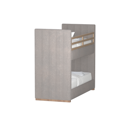 Paolo Bunk Bed with Soft Upholstery and Beechwood Accents