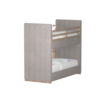 Paolo Bunk Bed with Soft Upholstery and Beechwood Accents
