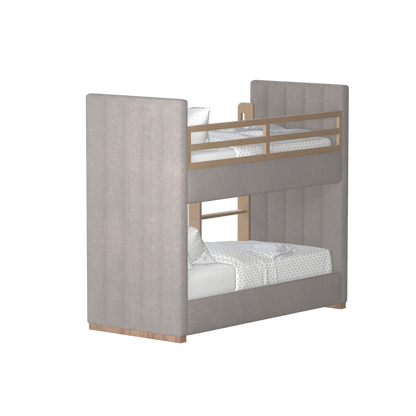Paolo Bunk Bed with Soft Upholstery and Beechwood Accents