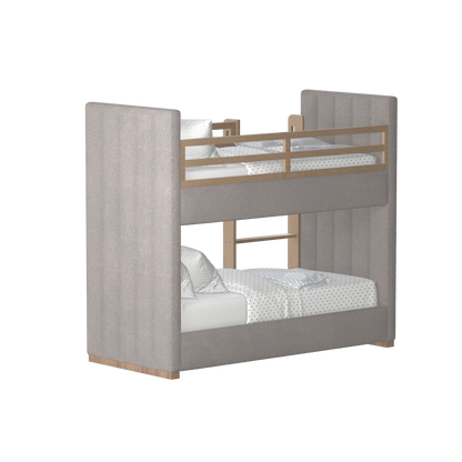 Paolo Bunk Bed with Soft Upholstery and Beechwood Accents