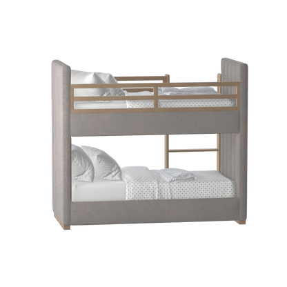 Paolo Bunk Bed with Soft Upholstery and Beechwood Accents