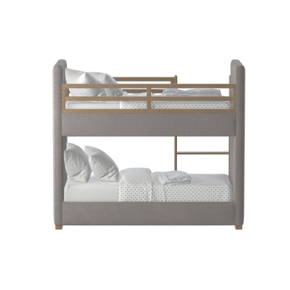 Paolo Bunk Bed with Soft Upholstery and Beechwood Accents