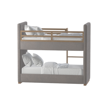 Paolo Bunk Bed with Soft Upholstery and Beechwood Accents