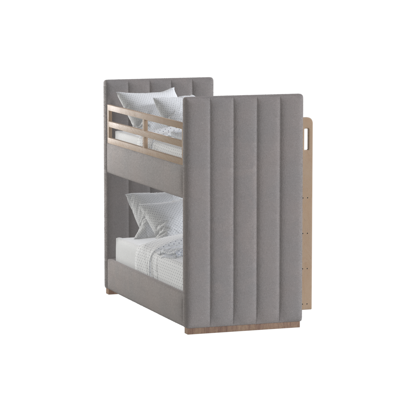 Paolo Bunk Bed with Soft Upholstery and Beechwood Accents