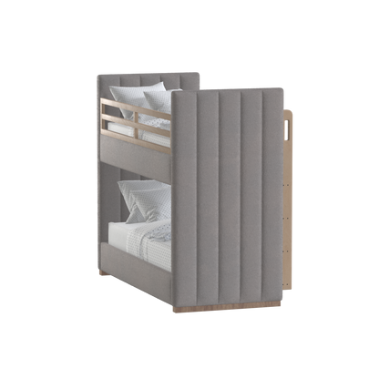 Paolo Bunk Bed with Soft Upholstery and Beechwood Accents