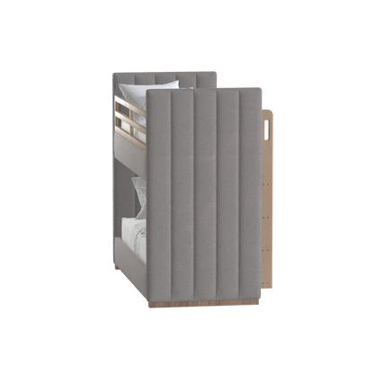 Paolo Bunk Bed with Soft Upholstery and Beechwood Accents