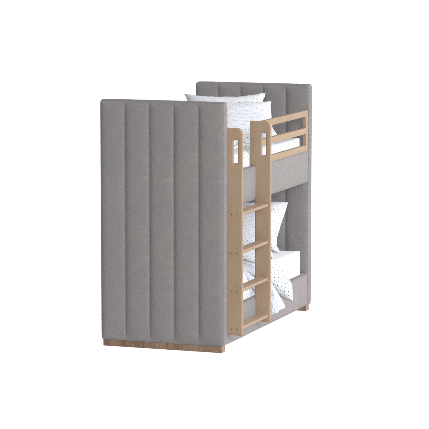 Paolo Bunk Bed with Soft Upholstery and Beechwood Accents