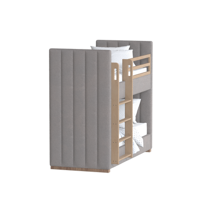Paolo Bunk Bed with Soft Upholstery and Beechwood Accents