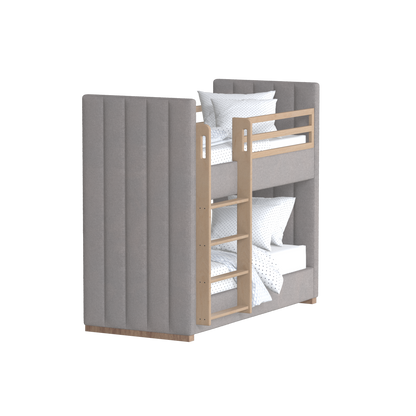 Paolo Bunk Bed with Soft Upholstery and Beechwood Accents