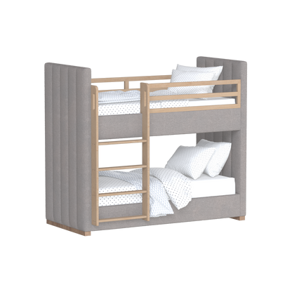 Paolo Bunk Bed with Soft Upholstery and Beechwood Accents