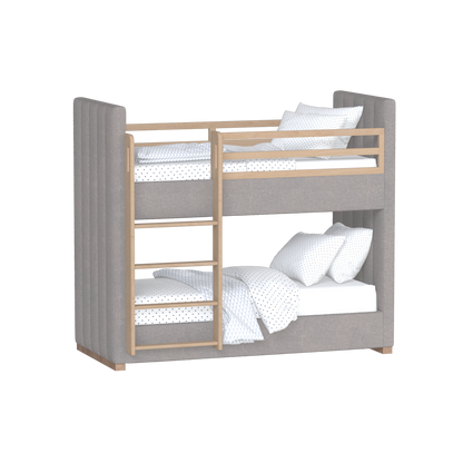 Paolo Bunk Bed with Soft Upholstery and Beechwood Accents