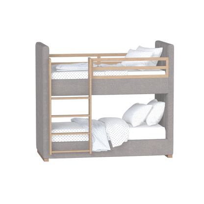 Paolo Bunk Bed with Soft Upholstery and Beechwood Accents