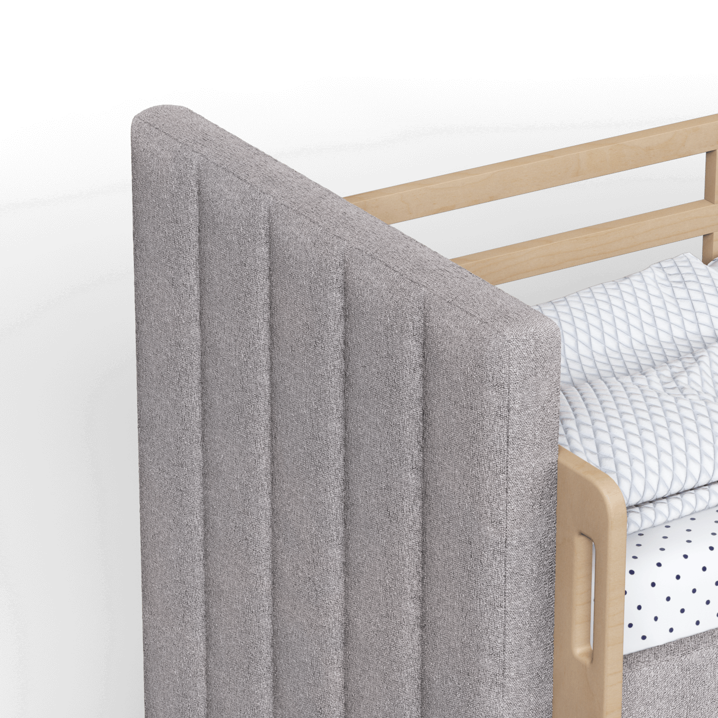 Paolo Bunk Bed with Soft Upholstery and Beechwood Accents