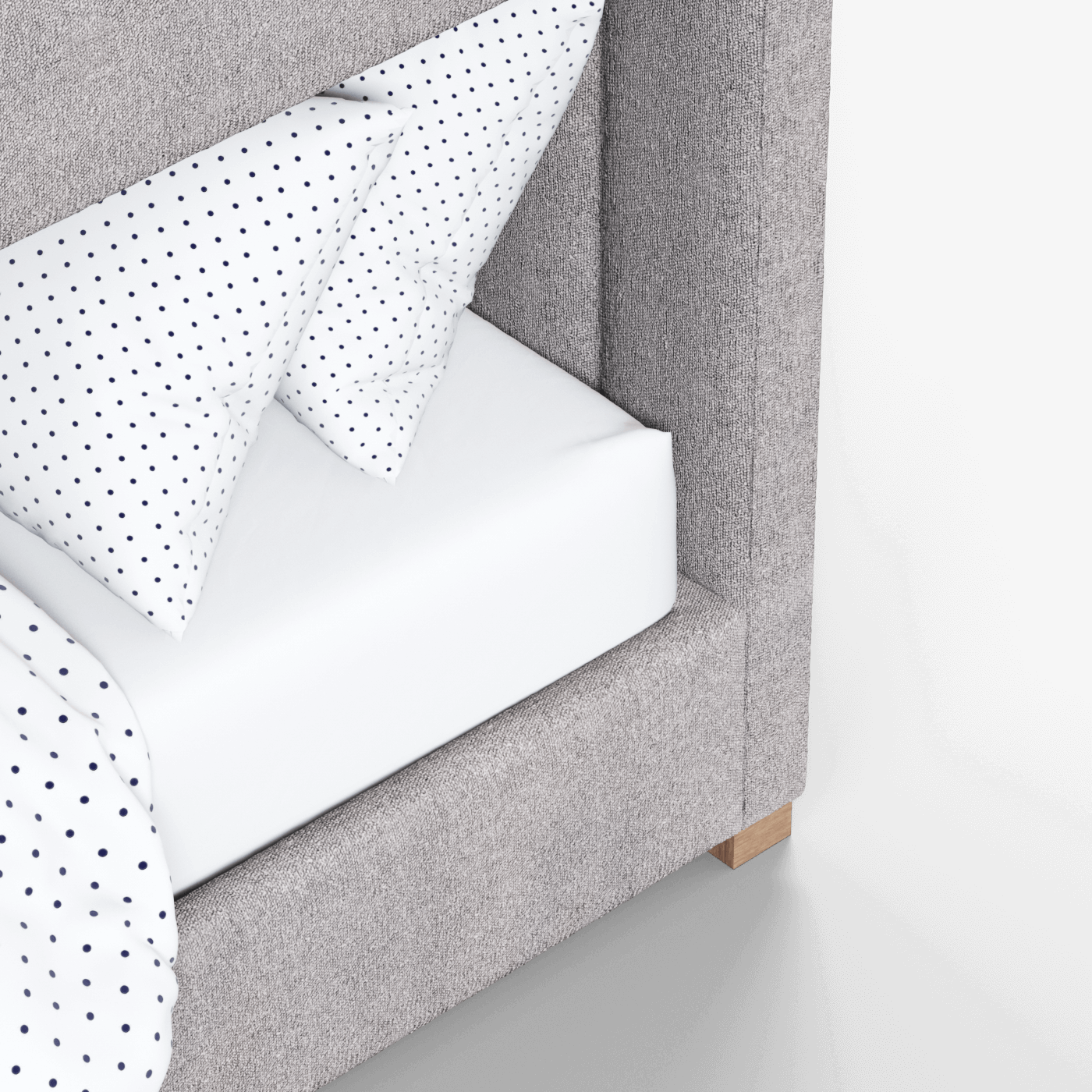 Paolo Bunk Bed with Soft Upholstery and Beechwood Accents
