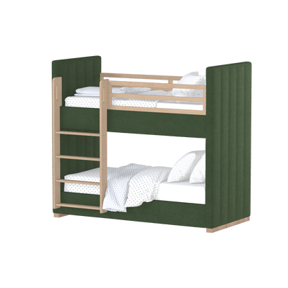 Paolo Bunk Bed with Soft Upholstery and Beechwood Accents