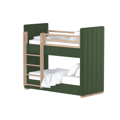 Paolo Bunk Bed with Soft Upholstery and Beechwood Accents