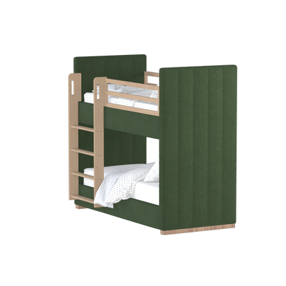 Paolo Bunk Bed with Soft Upholstery and Beechwood Accents