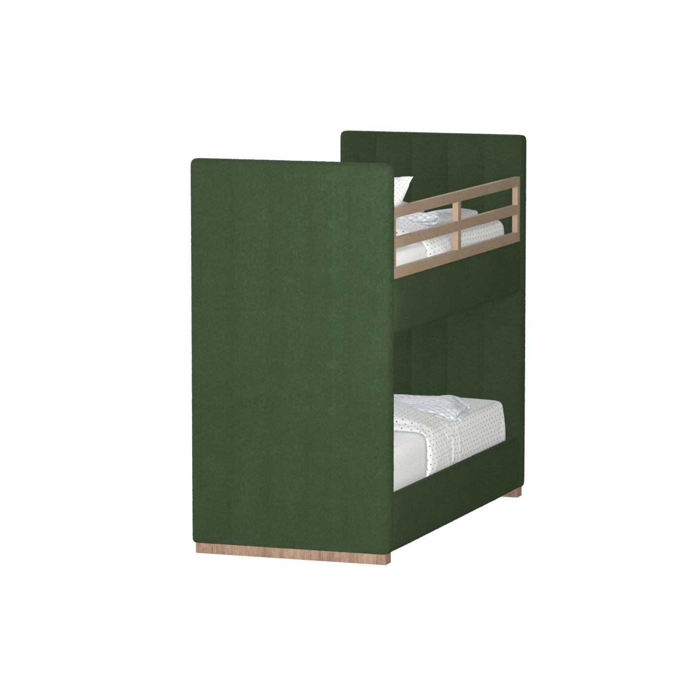 Paolo Bunk Bed with Soft Upholstery and Beechwood Accents