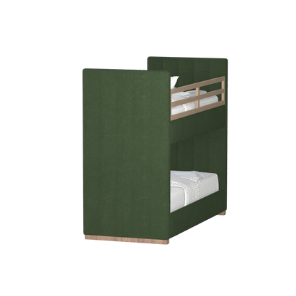 Paolo Bunk Bed with Soft Upholstery and Beechwood Accents