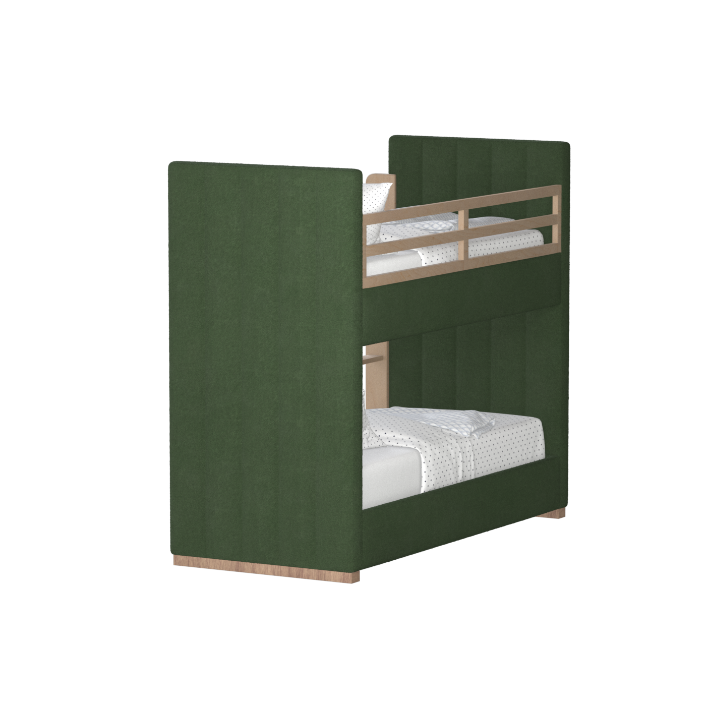 Paolo Bunk Bed with Soft Upholstery and Beechwood Accents