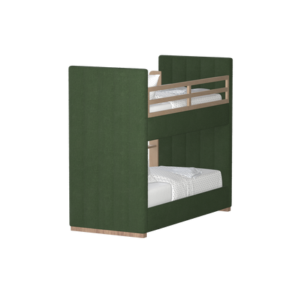 Paolo Bunk Bed with Soft Upholstery and Beechwood Accents