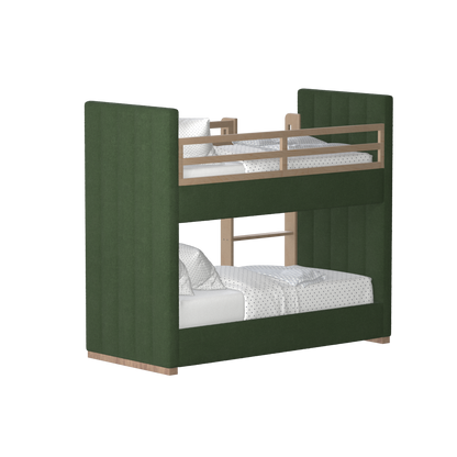 Paolo Bunk Bed with Soft Upholstery and Beechwood Accents