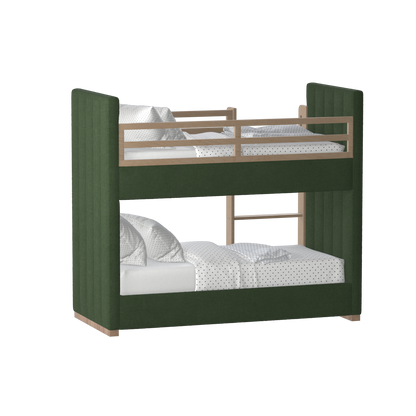 Paolo Bunk Bed with Soft Upholstery and Beechwood Accents