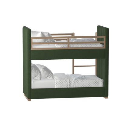 Paolo Bunk Bed with Soft Upholstery and Beechwood Accents