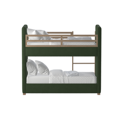 Paolo Bunk Bed with Soft Upholstery and Beechwood Accents