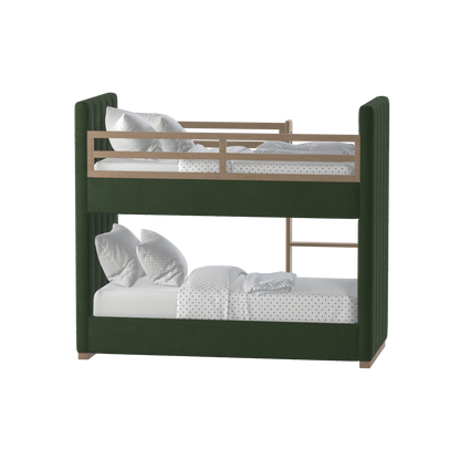 Paolo Bunk Bed with Soft Upholstery and Beechwood Accents