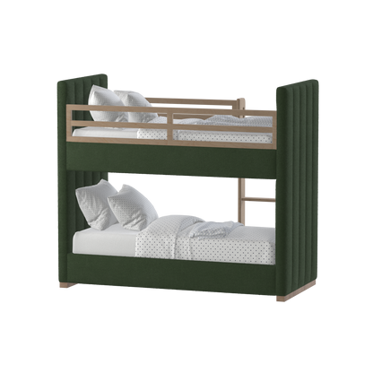 Paolo Bunk Bed with Soft Upholstery and Beechwood Accents