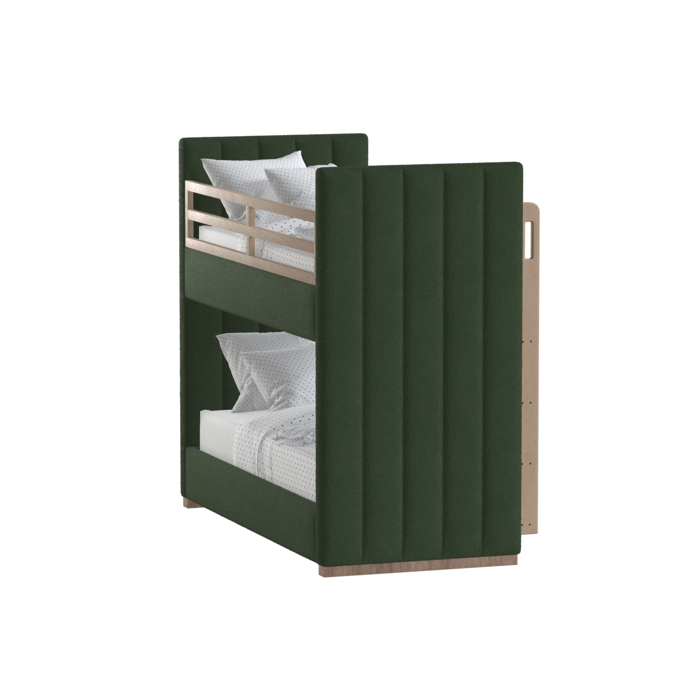 Paolo Bunk Bed with Soft Upholstery and Beechwood Accents