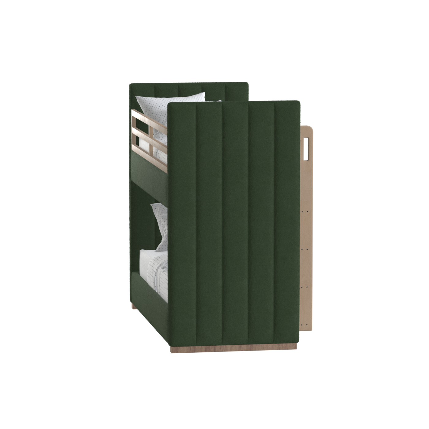 Paolo Bunk Bed with Soft Upholstery and Beechwood Accents