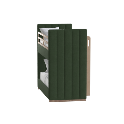 Paolo Bunk Bed with Soft Upholstery and Beechwood Accents