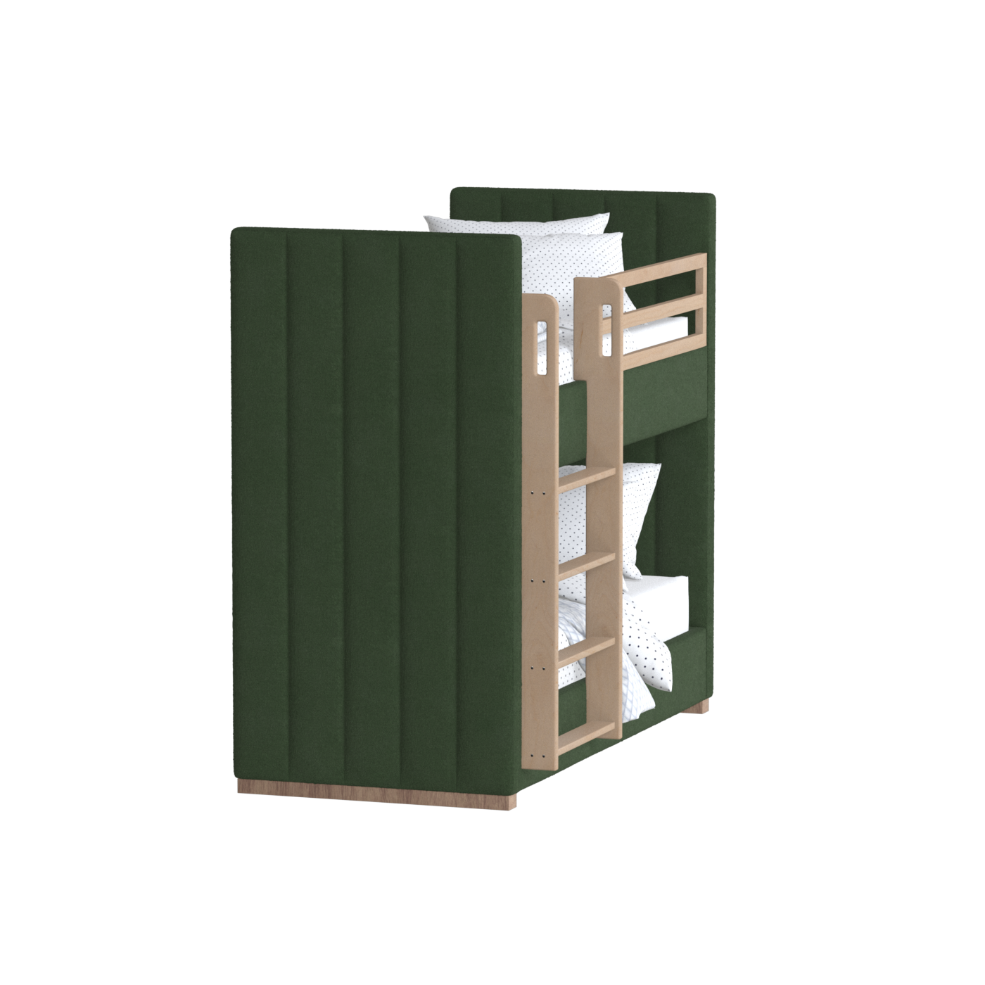 Paolo Bunk Bed with Soft Upholstery and Beechwood Accents
