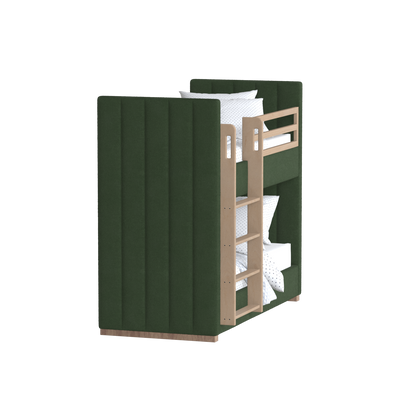 Paolo Bunk Bed with Soft Upholstery and Beechwood Accents