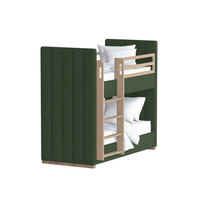 Paolo Bunk Bed with Soft Upholstery and Beechwood Accents