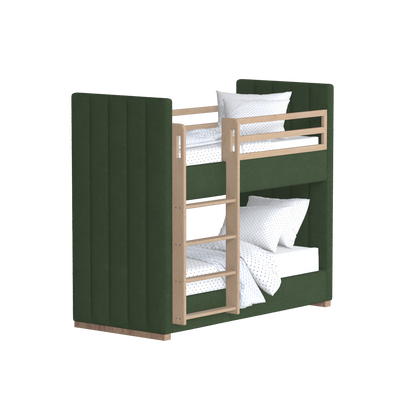 Paolo Bunk Bed with Soft Upholstery and Beechwood Accents