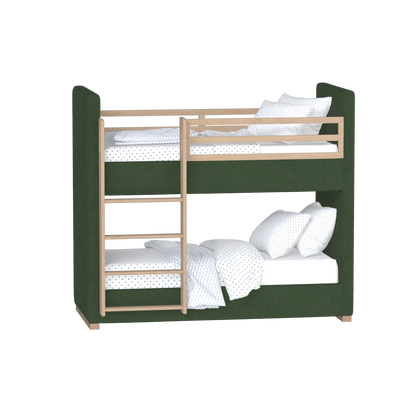 Paolo Bunk Bed with Soft Upholstery and Beechwood Accents