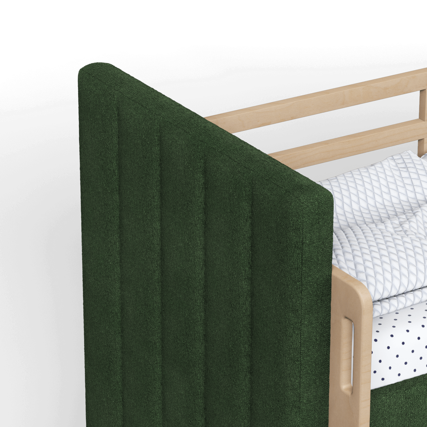 Paolo Bunk Bed with Soft Upholstery and Beechwood Accents