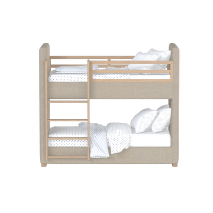 Paolo Bunk Bed with Soft Upholstery and Beechwood Accents