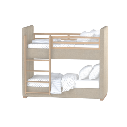 Paolo Bunk Bed with Soft Upholstery and Beechwood Accents