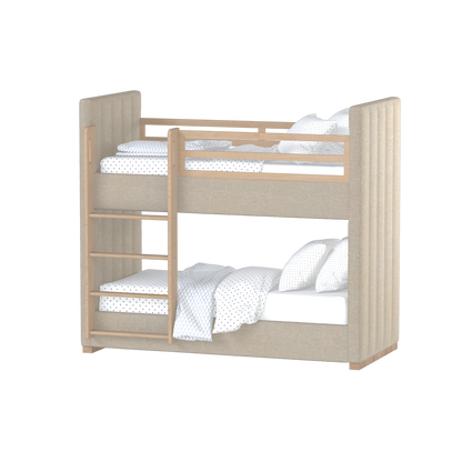 Paolo Bunk Bed with Soft Upholstery and Beechwood Accents