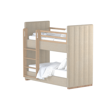 Paolo Bunk Bed with Soft Upholstery and Beechwood Accents