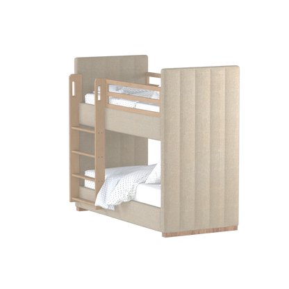 Paolo Bunk Bed with Soft Upholstery and Beechwood Accents