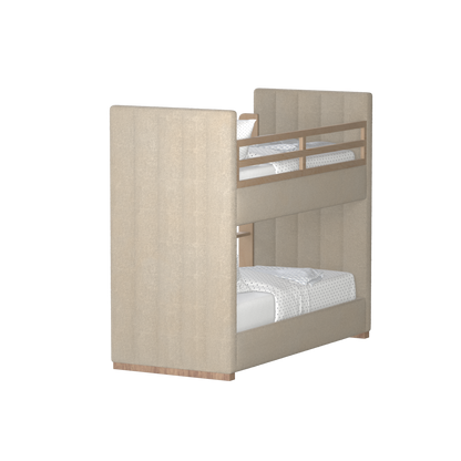 Paolo Bunk Bed with Soft Upholstery and Beechwood Accents