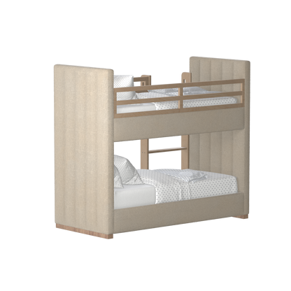 Paolo Bunk Bed with Soft Upholstery and Beechwood Accents